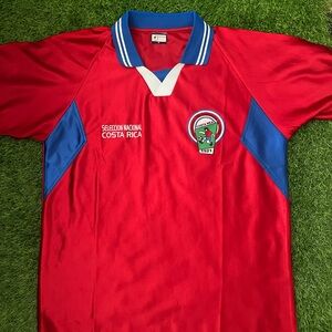 Costa Rica Vintage Team Jersey Red Wanchope Size Medium